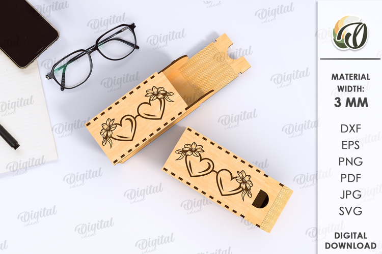 3D Eyeglasses Box Laser Cut. Eyeglass Tray SVG