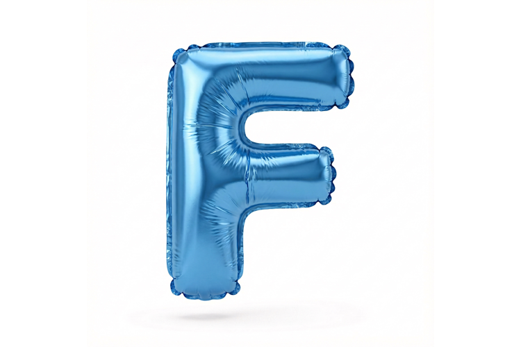 Blue Metallic Letter F Foil Balloon Party Decoration