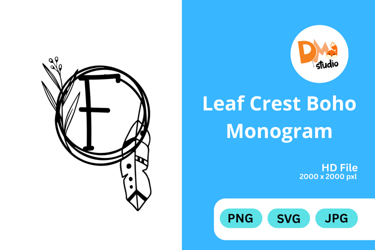 Leaf Monogram Svg Image 17