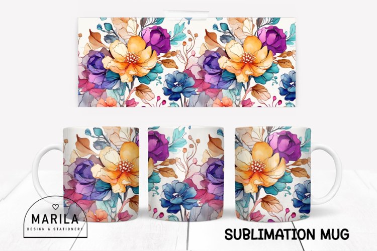 Whimsy Flowers Mug sublimation design #4 example image 1