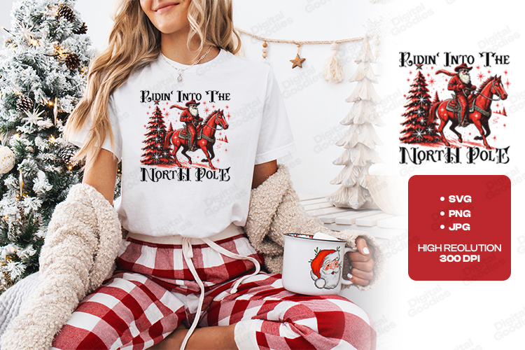 Ridin Into The North Pole Christmas Design