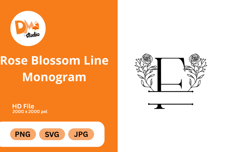 Rose Blossom Line Monogram