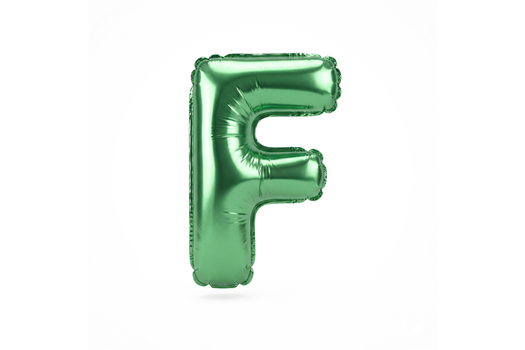 Green Metallic Letter F Foil Balloon Party Decoration