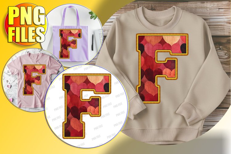 F Doodle Letter Valentine Cheerful Romantic Design!
