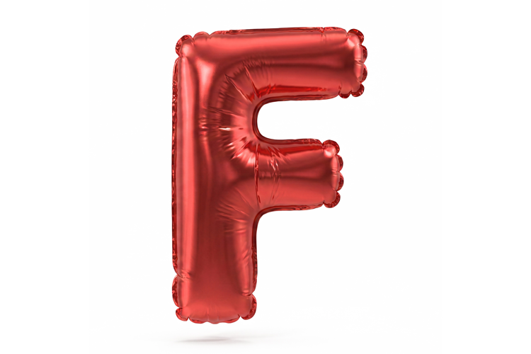 Red Metallic Letter F Foil Balloon Party Decoration