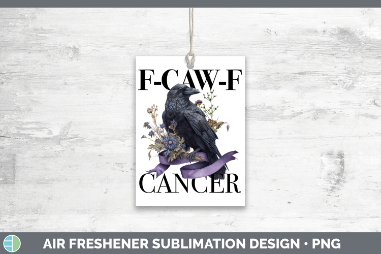 Purple Ribbon Air Freshener F-CAW-F CANCER Sublimation Car F