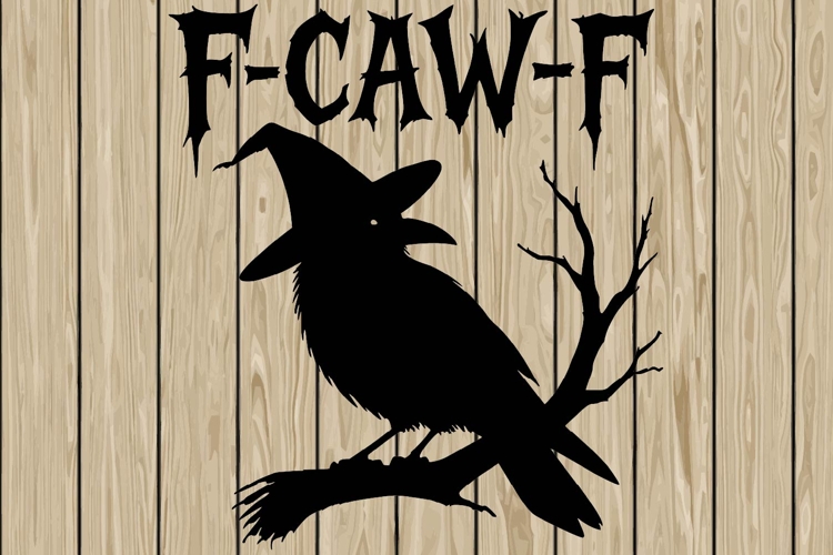 F-CAW-F crow stencil silhouette SVG