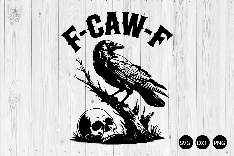 F-Caw-F SVG, Gothic Crow Tree SVG, Raven SVG