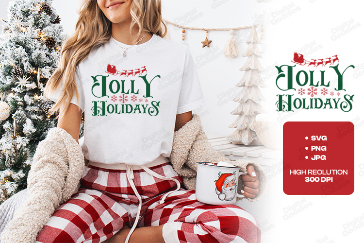 Jolly Holidays Santa Sleigh Shirt Design