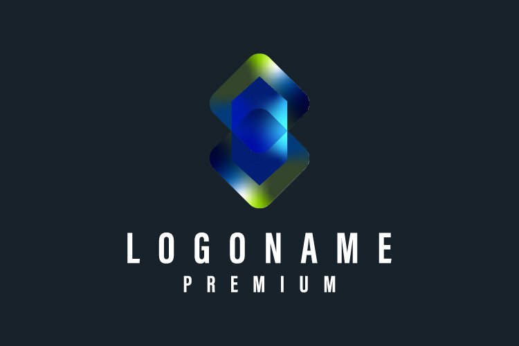 Abstract shape gradient style colorfull letter S logo example image 1