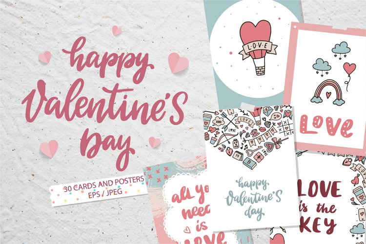 30 Valentines Day cards and posters EPS / JPG