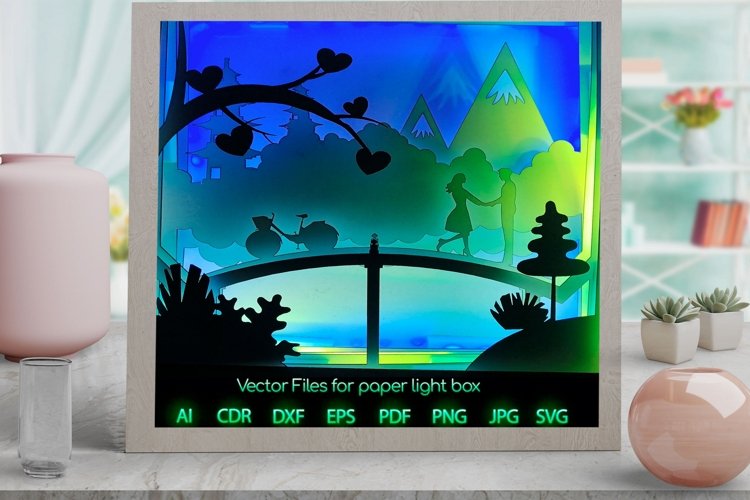 love Light box PNG SVG DXF CDR template Paper example image 1