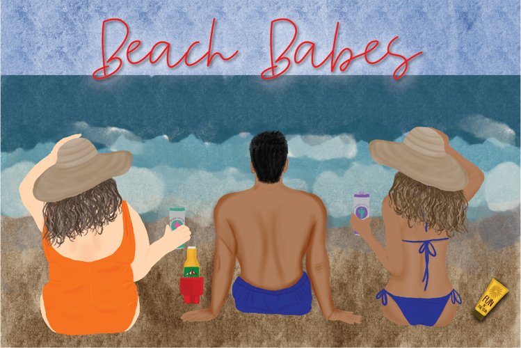 Beach Babes Clipart Set example image 1