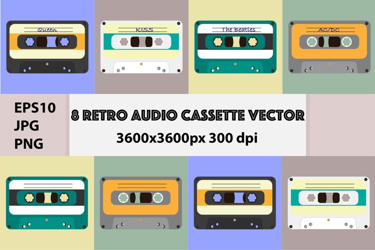 Retro Audio Cassette Vector example image 1