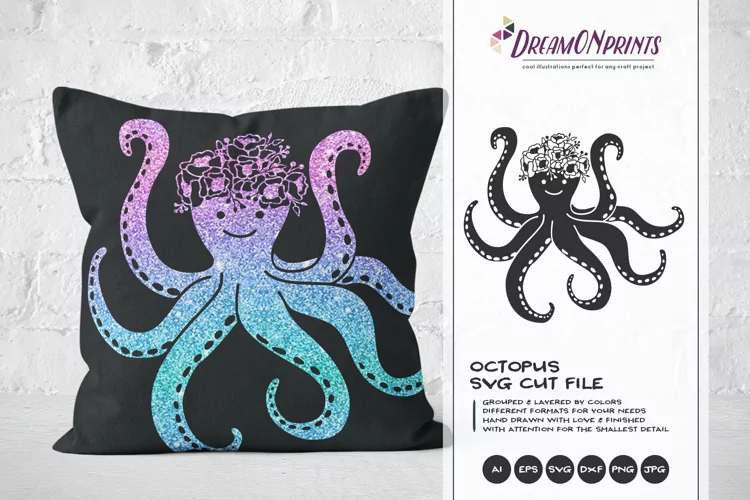 Octopus SVG Cut Files | Flowers SVG Octopus