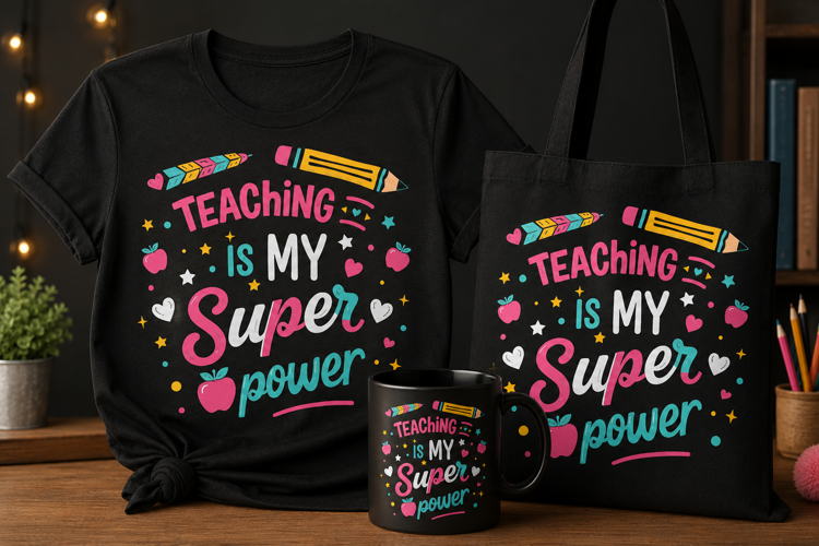 Teaching Is My Superpower PNG | Teacher School Design