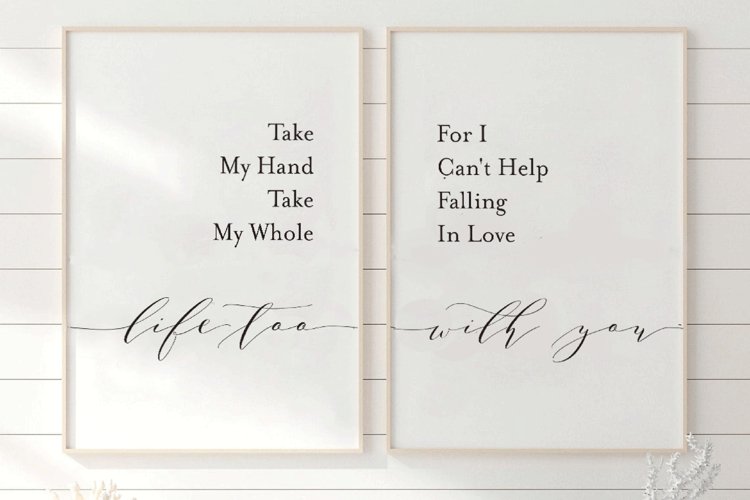 Take My Hand Take My Whole Life Too For I Cant Help Falling 8692 Card And Invites Design Bundles