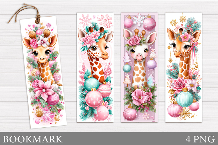 Christmas Giraffe Bookmark. Christmas Bookmark Sublimation