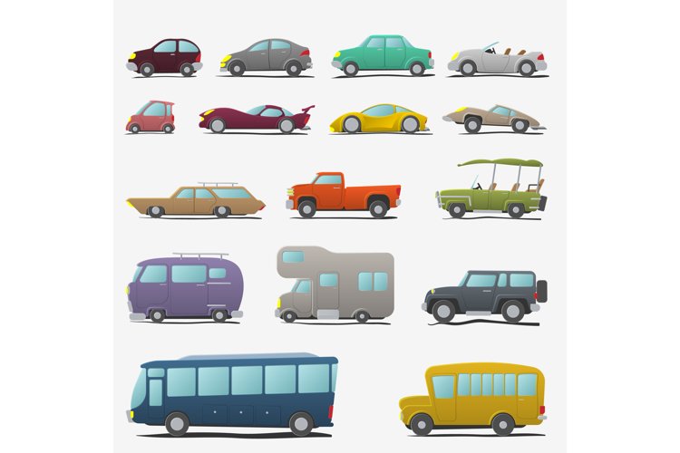 Cartoon cars set