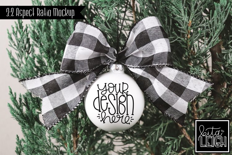 Buffalo Check Round Ornament Mockup | Stylized Stock Photo