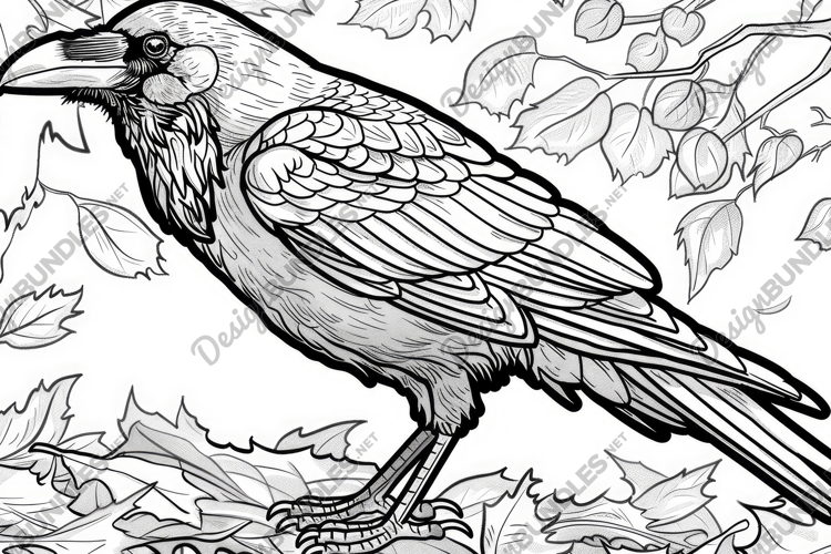 Crow Sketch Background Wallpaper