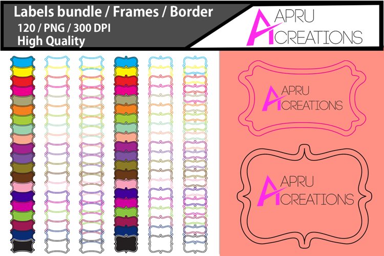Empty Labels and Frames / 120 blank frames bundle