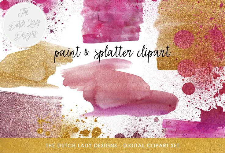 Watercolor Smears & Splatter Clipart example image 1