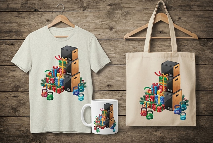 Fitness Jump Boxes and Christmas Gifts Graphic