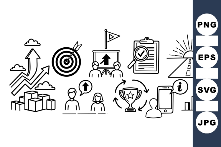 Business Growth Icons for Presentations and Plans