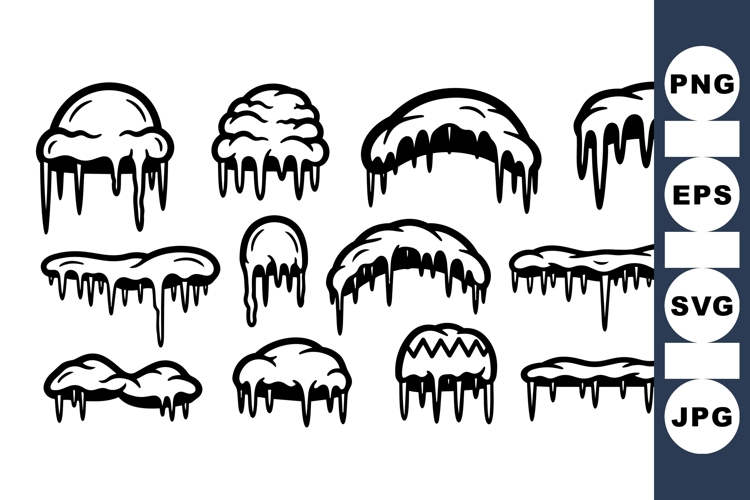 Hand Drawn Winter Icicle Drip Clipart Pack