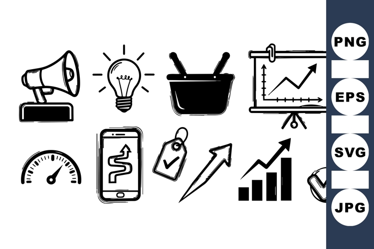 Hand Drawn Business Icons for Marketing Designs