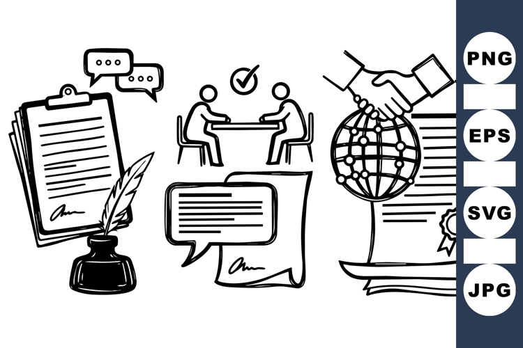Hand Drawn Legal Document Icon Clipart
