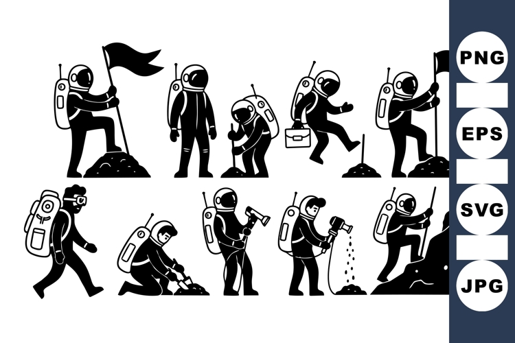 Astronaut Silhouette Vector for Space Themes