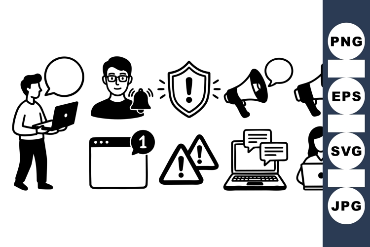 Notification Icons Vector SVG Alert