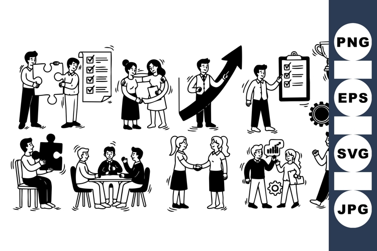 Business Teamwork Vector Clipart for Presentations