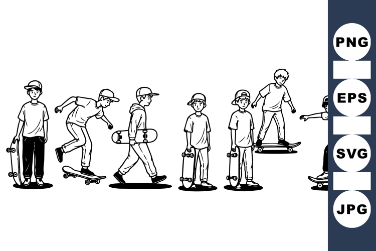 Vector Skateboarder Clipart for Urban Designs
