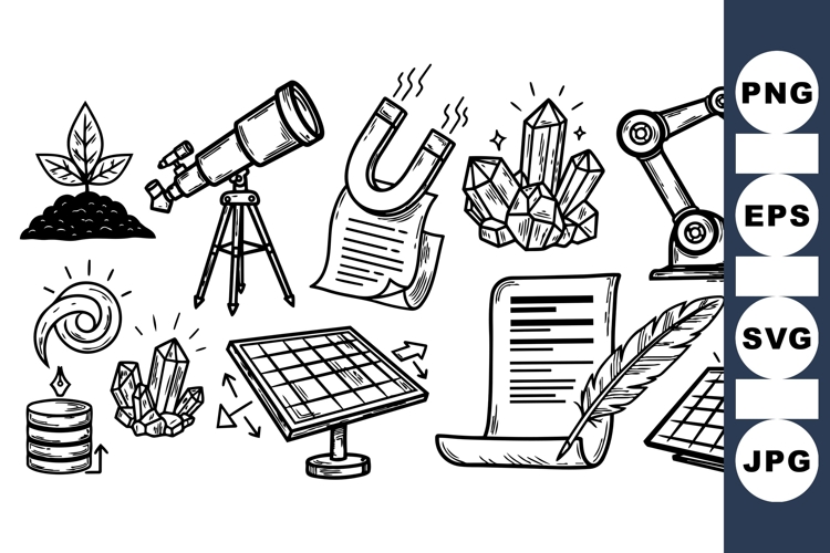 Hand Drawn Science And Tech Clipart Collection