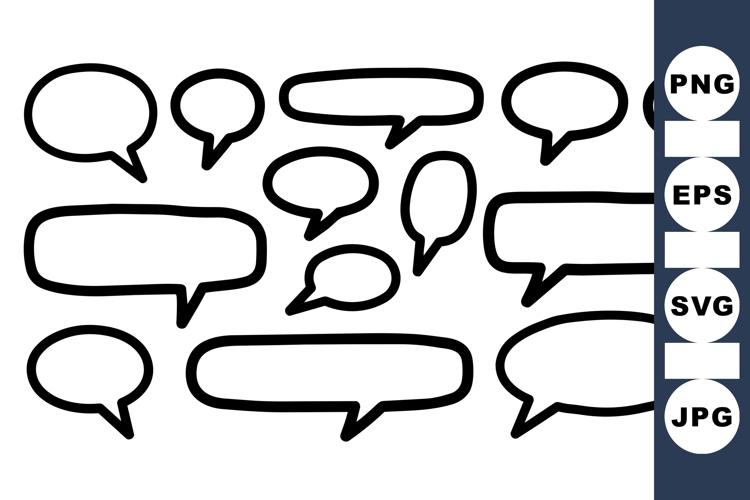 Hand Drawn Speech Bubble Vector Clipart