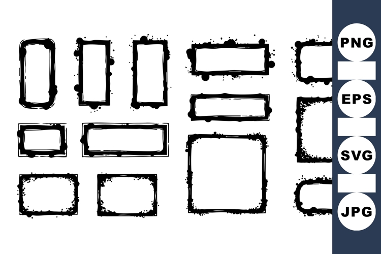 Grunge Ink Border Frame Vector Svg For Crafts