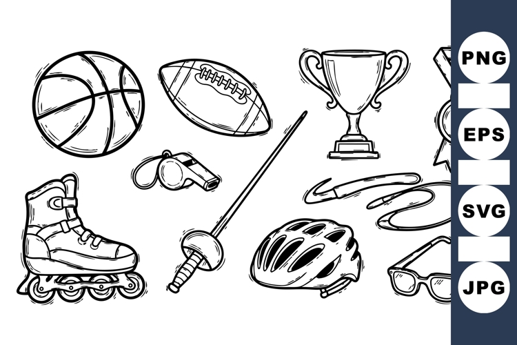 Hand Drawn Sports Equipment Clipart