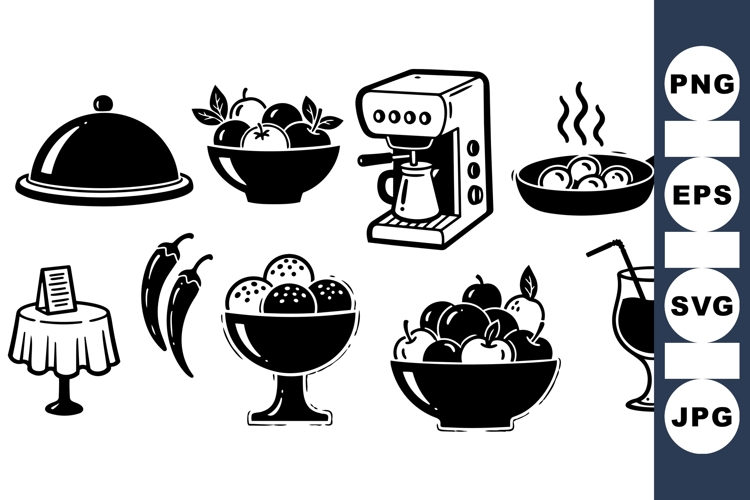 Black And White Kitchen Food And Drink Icon