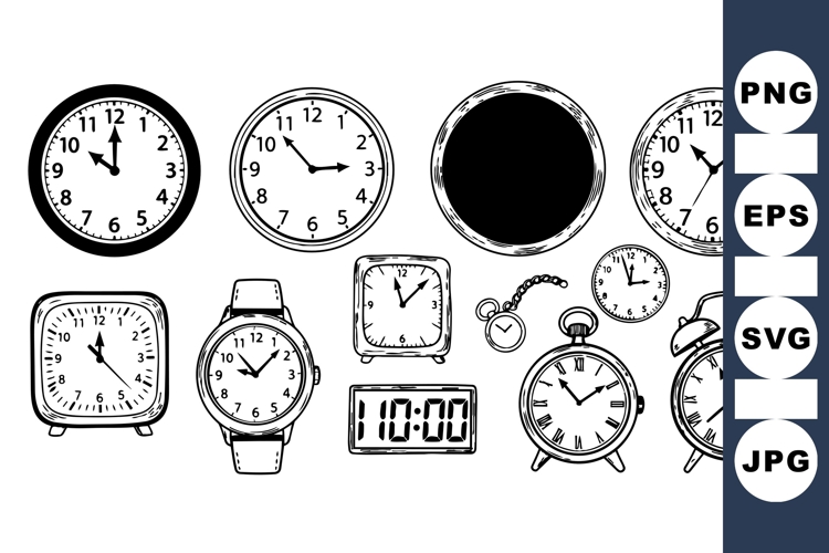 Vintage Clock Face Clipart Image 2