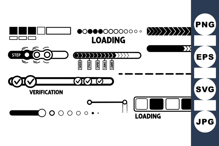 Loading Bar SVG Vector for Web UI Design