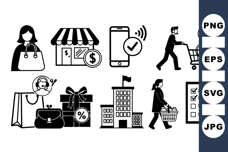 Minimalist Shopping and Business Icon Vector