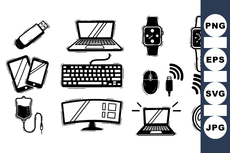 Hand Drawn Tech Gadget Icon Clipart