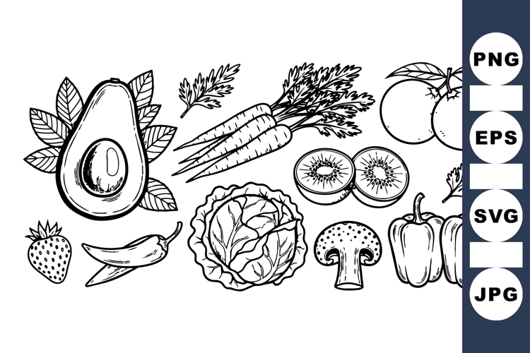 Hand Drawn Fruit And Vegetable Clipart