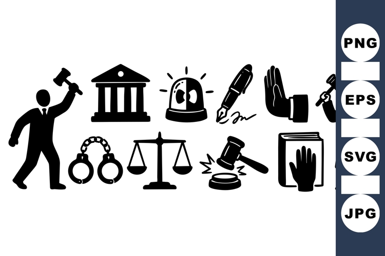 Legal Law Icon SVG for Court and Justice