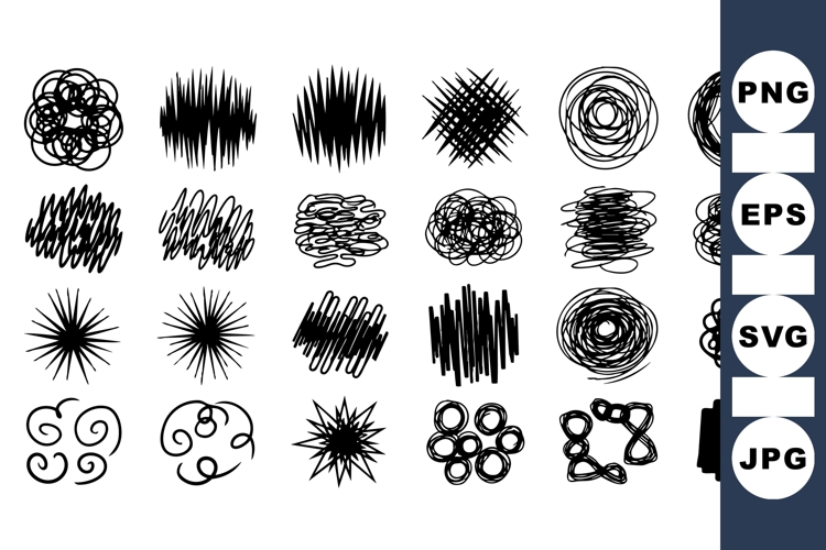 Hand Drawn Scribble Vector Clipart for Crafts