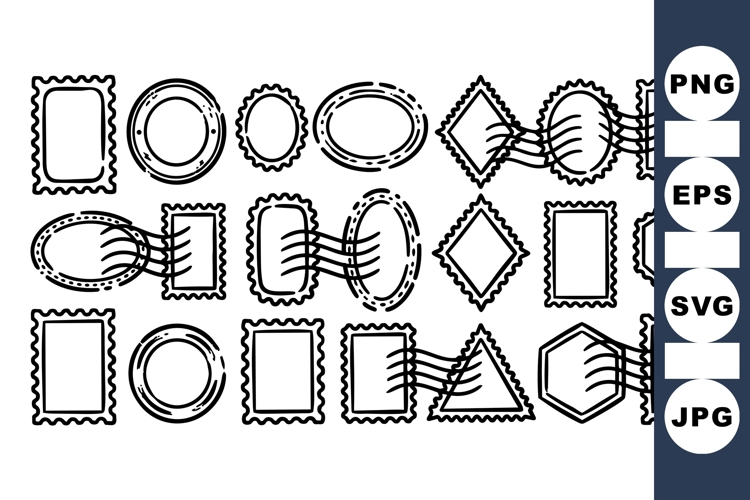 Vintage Postage Stamp Frames SVG for Crafts