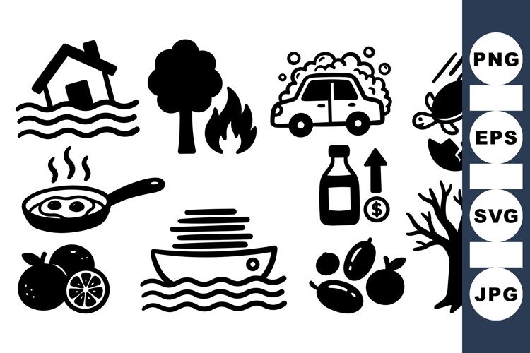 Natural Disaster and Environment Icons Vector Pack